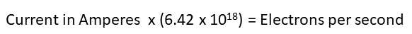 Conversion of Amperes to Electrons per Second